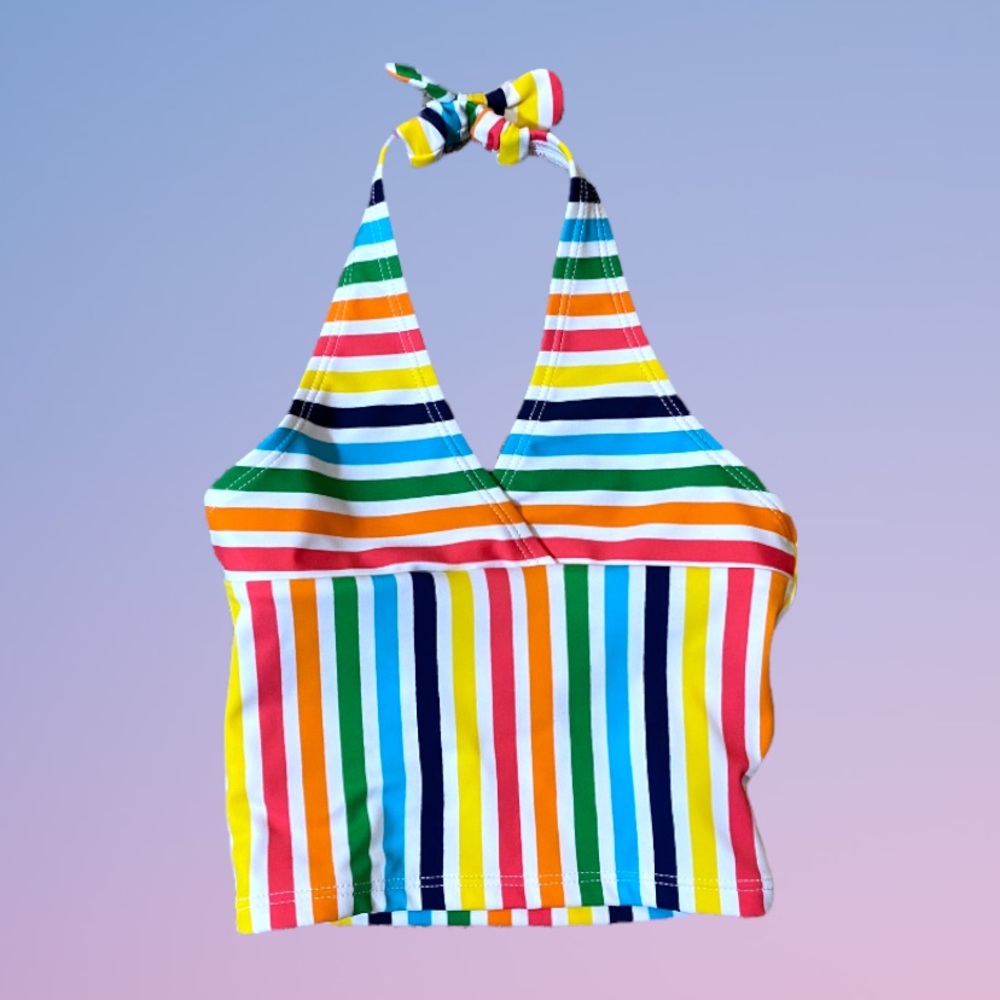 Hanna Andersson Rainbow Striped Tankini Swimsuit Top